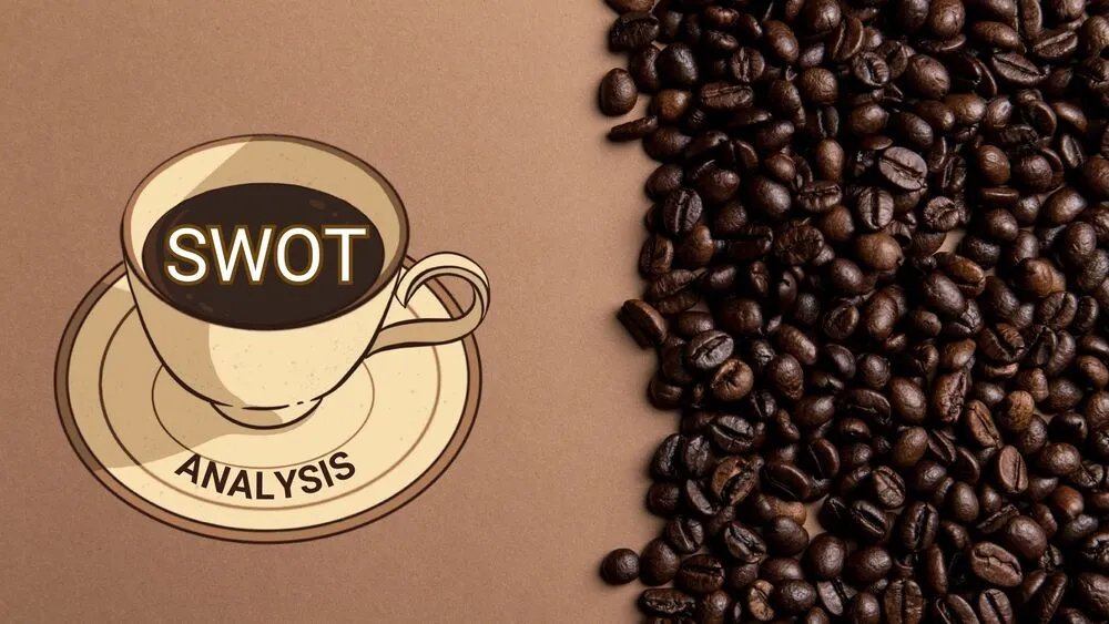 Coffee-Themed SWOT Analysis Presentation Template for PowerPoint, Canva & Google Slides