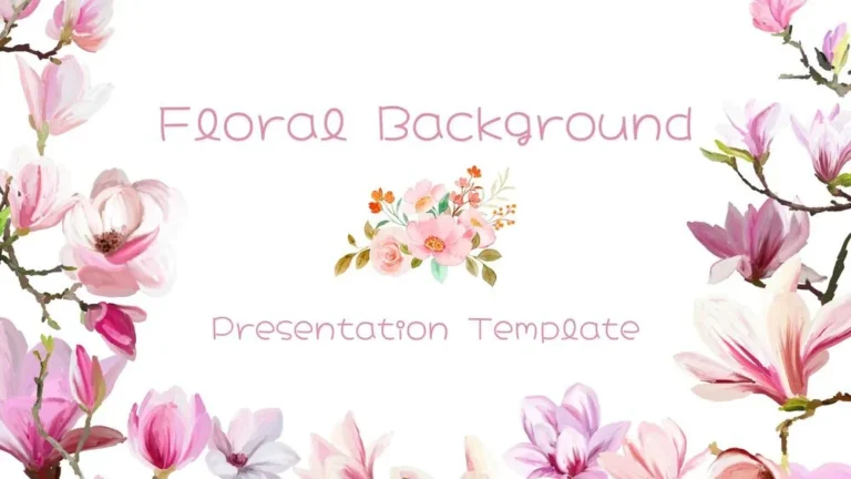 Floral Frame Presentation Template in Pink with flowers frame