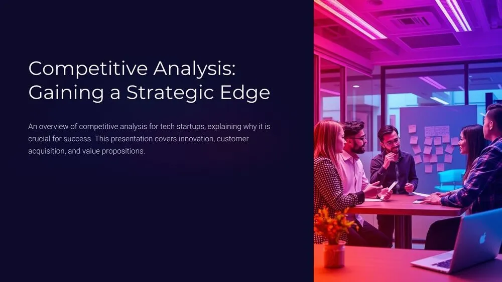 Tech Startup Competitive Analysis Presentation Template for PowerPoint, Canva & Google Slides image Professional-purple-Technology