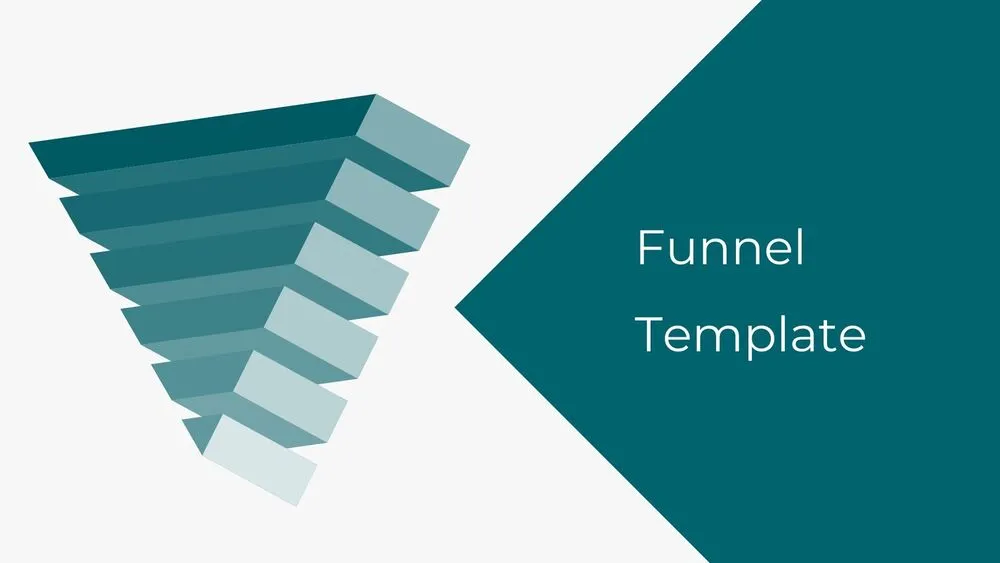 3D Six-Layer Funnel Diagram Presentation Template for PowerPoint, Canva & Google Slides