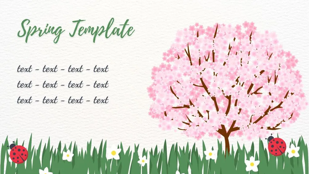 Cherry Blossom Meadow Spring Presentation Template for PowerPoint, Canva & Google Slides