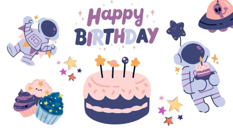Cute Space Pastel Birthday Presentation Template for PowerPoint, Canva & Google Slides