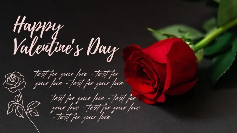 Elegant Black & Red Rose Valentine’s Day Presentation Template for PowerPoint, Canva & Google Slides