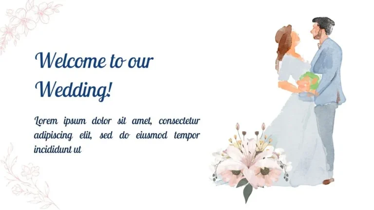 Elegant Navy & Blush Wedding Presentation Template for PowerPoint, Canva & Google Slides