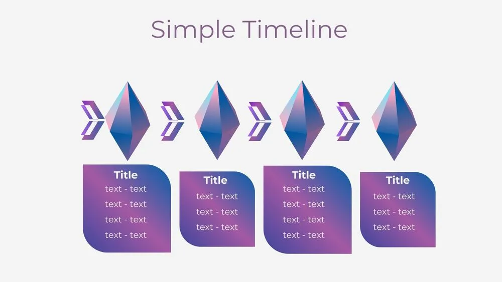 Futuristic Gems Timeline Diagram Presentation Template for PowerPoint, Canva & Google Slides