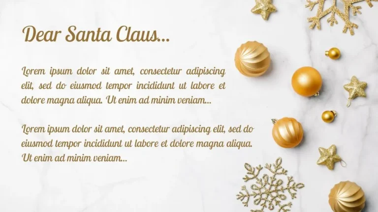 Marble & Gold Letter Christmas Presentation Template for PowerPoint, Canva & Google Slides