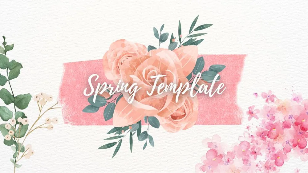 Pastel Watercolor Spring Presentation Template for PowerPoint, Canva & Google Slides