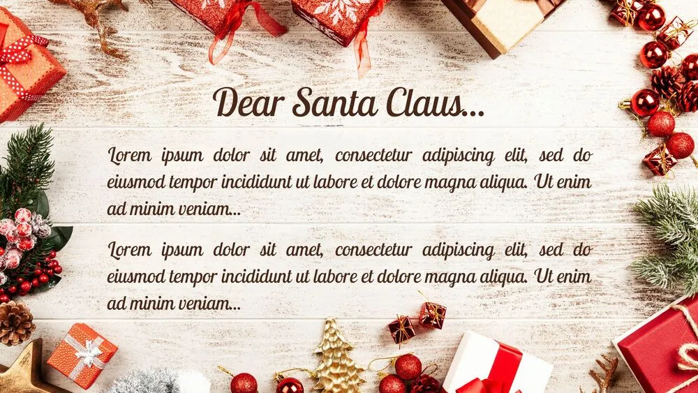 Rustic Wood Frame Christmas Presentation Template for PowerPoint, Canva & Google Slides