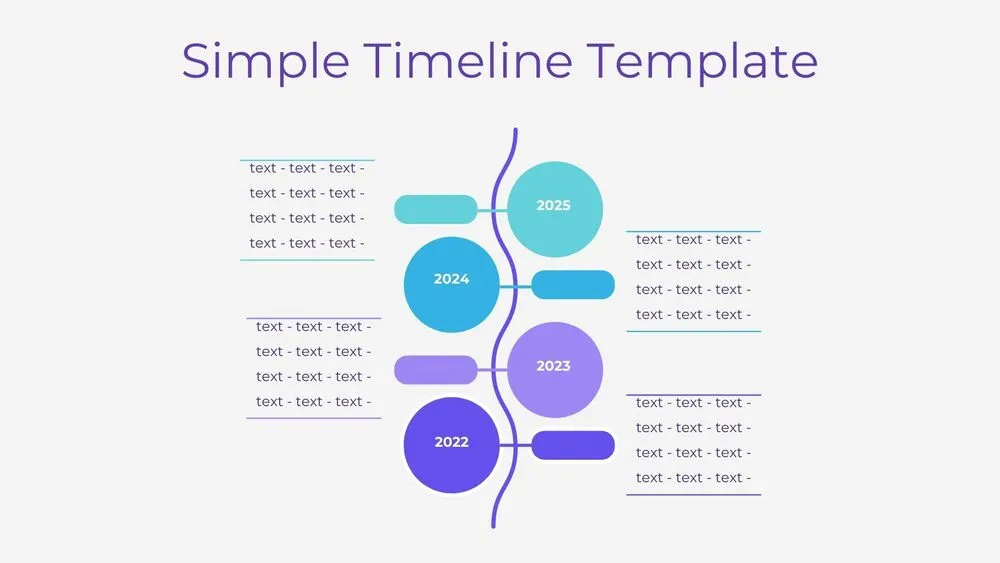 Vertical Wave Timeline Diagram Presentation Template for PowerPoint, Canva & Google Slides