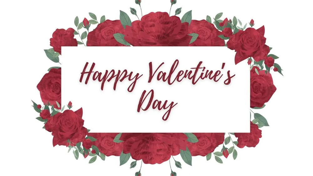 White & Red Roses Valentine’s Day Presentation Template for PowerPoint, Canva & Google Slides