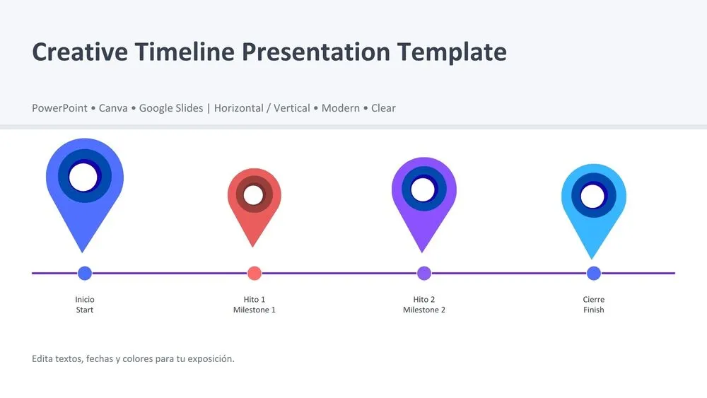 Creative Timeline Roadmap Presentation Template for PowerPoint, Canva, and Google Slides